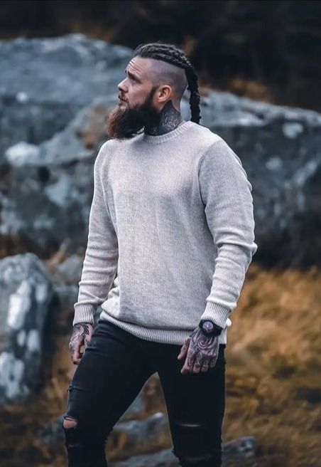 A long, thick, and wild beard inspired by traditional Nordic Viking warriors